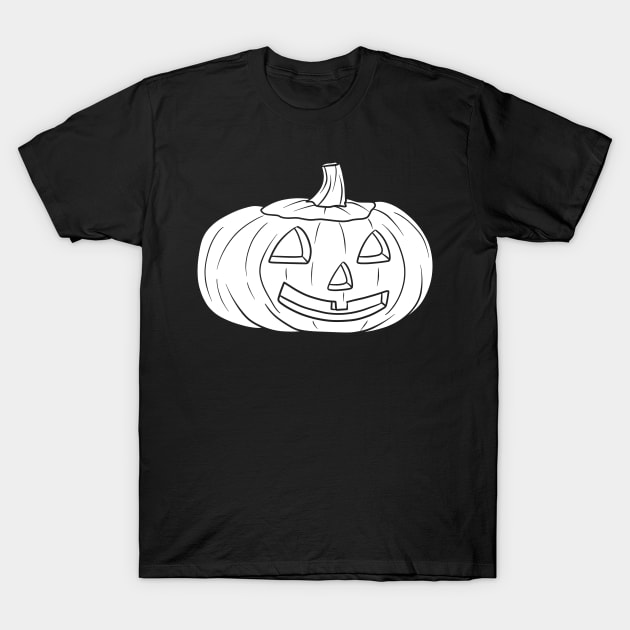 Halloween Jack O' Lantern White Silhouette T-Shirt by saradaboru